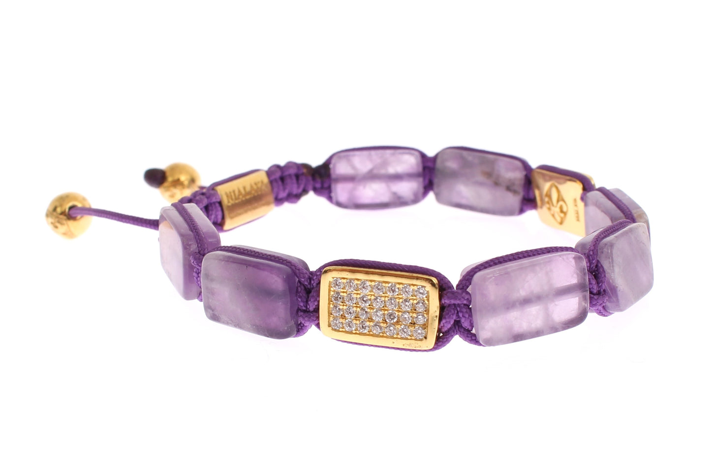 Dazzling Diamond Gold-Plated Amethyst Bracelet