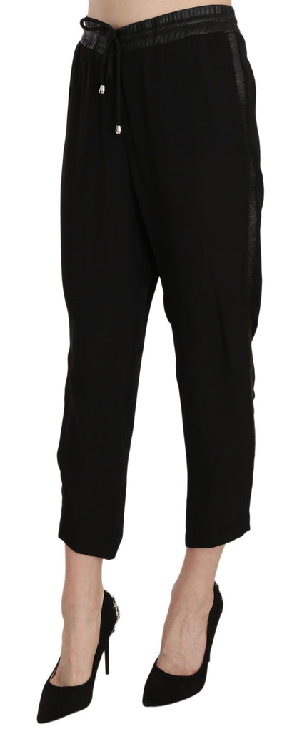 Chique cropped broek met hoge taille in elegant zwart