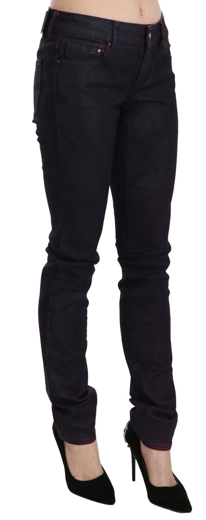 Chique zwarte skinny denim met lage taille