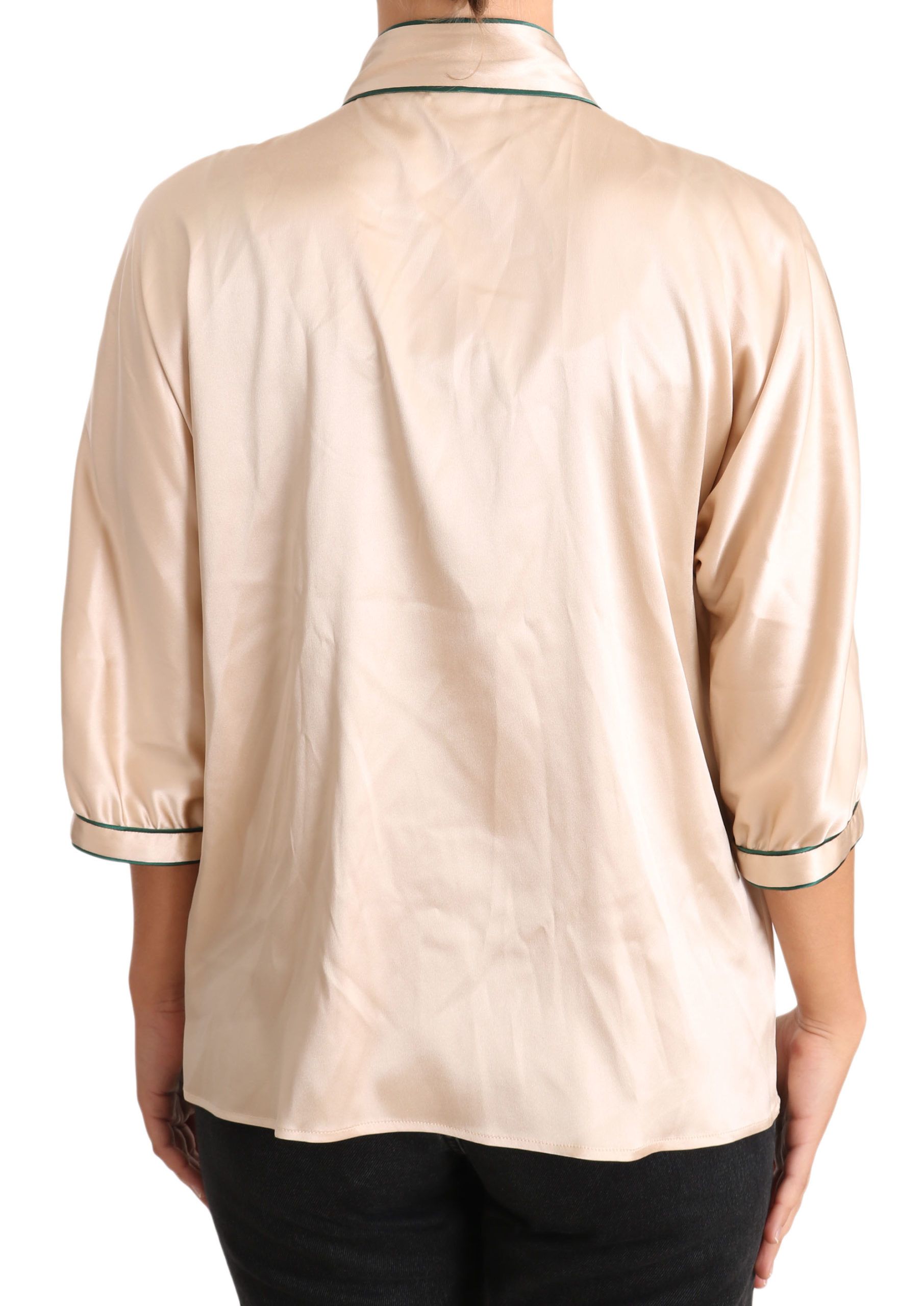 Elegante beige zijden mix blousetop