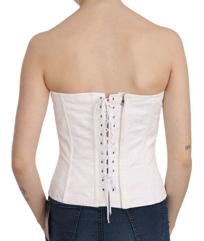 Elegante witte strapless corset top