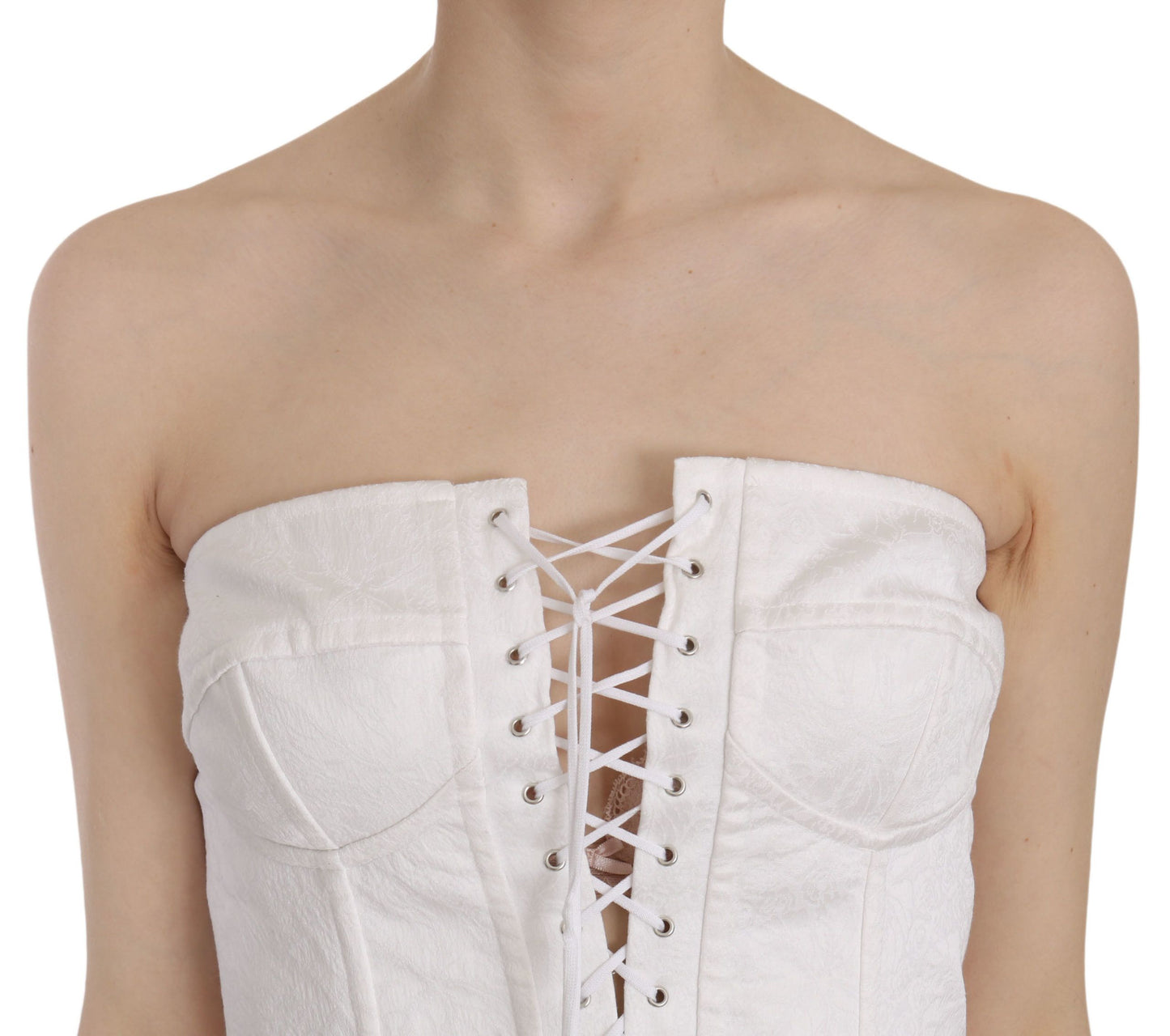 Elegante witte strapless corset top