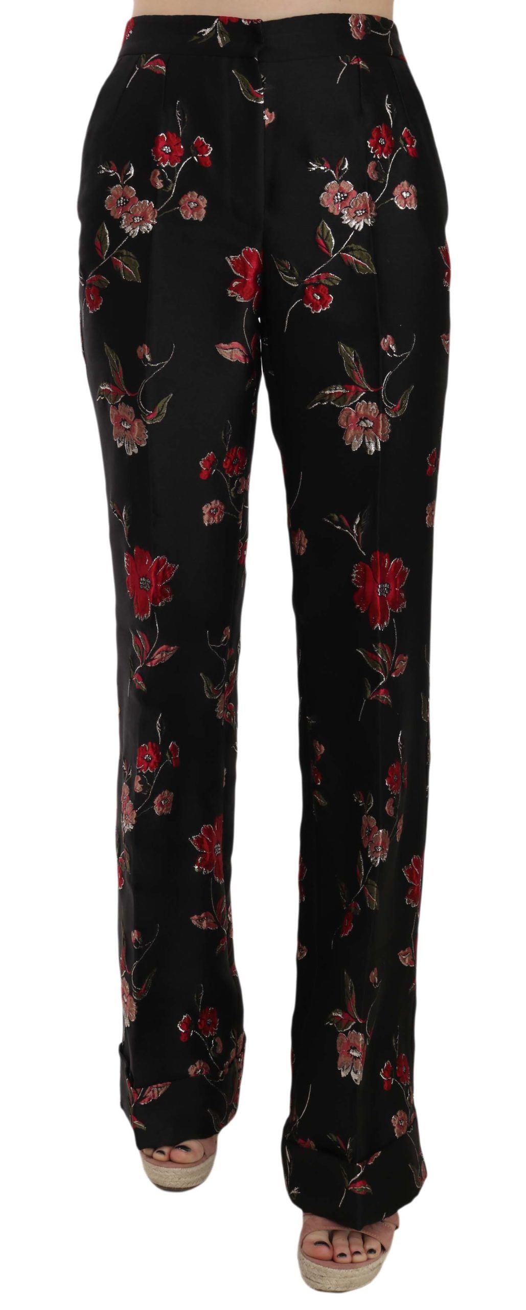 Pantalones elegantes con corte de bota y estampado floral