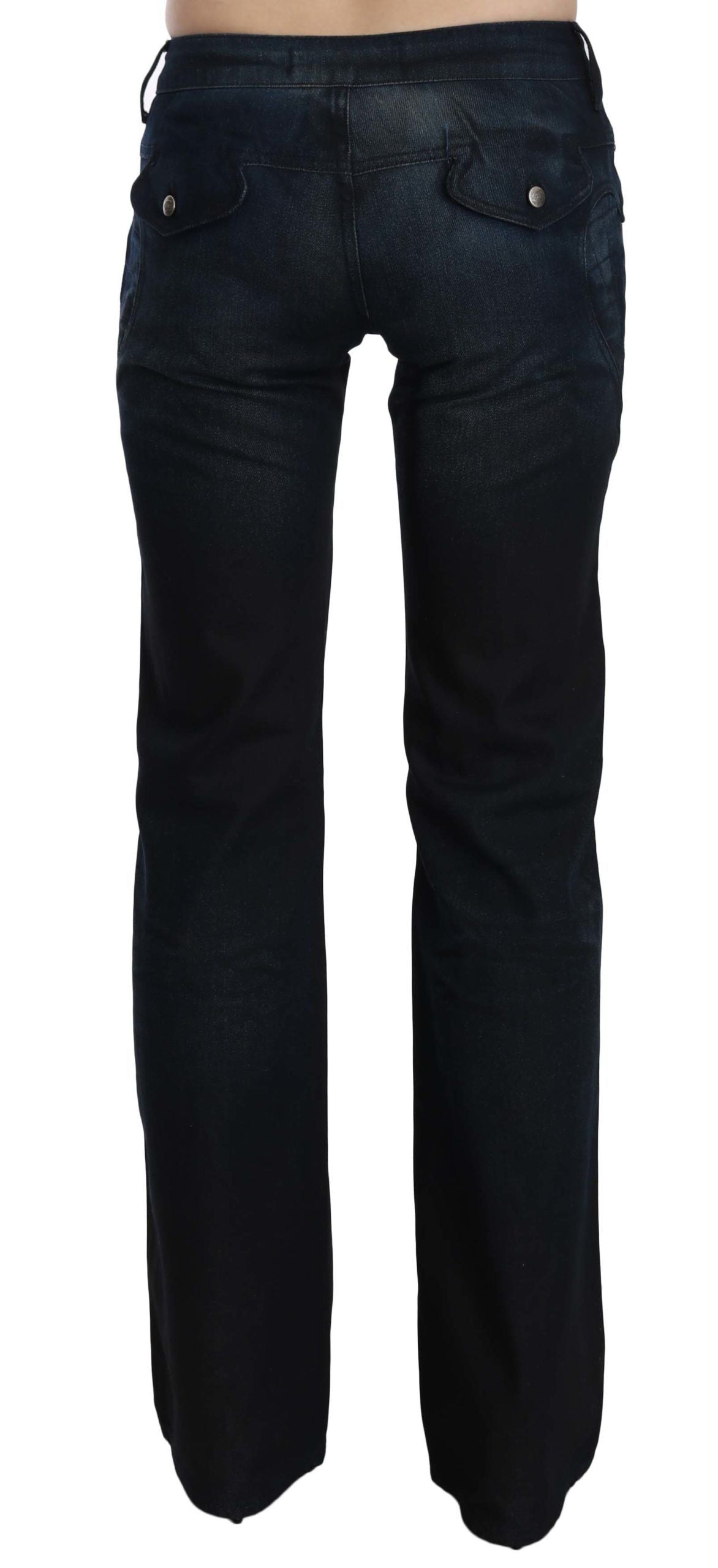 Chique rechte denim broek met middelhoge taille