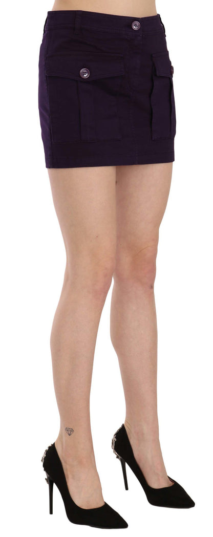 Elegant Purple High-Waist A-Line Mini Skirt