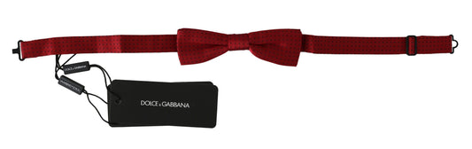 Elegant Red Dotted Silk Bow Tie