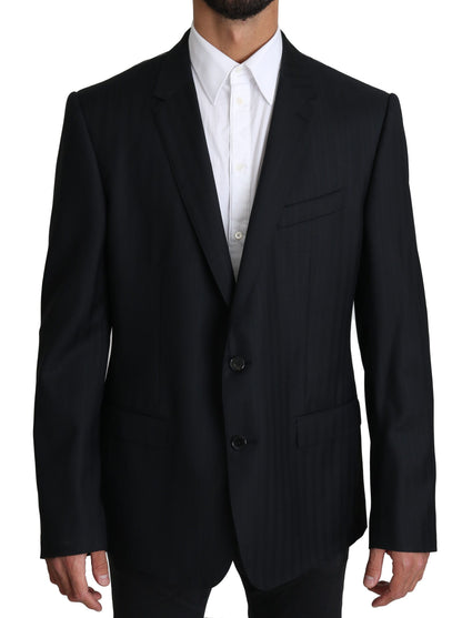 Elegante formele Martini-blazer met blauw patroon