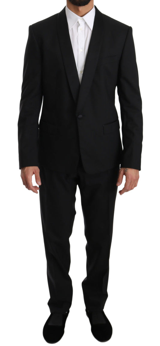 Conjunto elegante de traje Martini de corte ajustado en negro