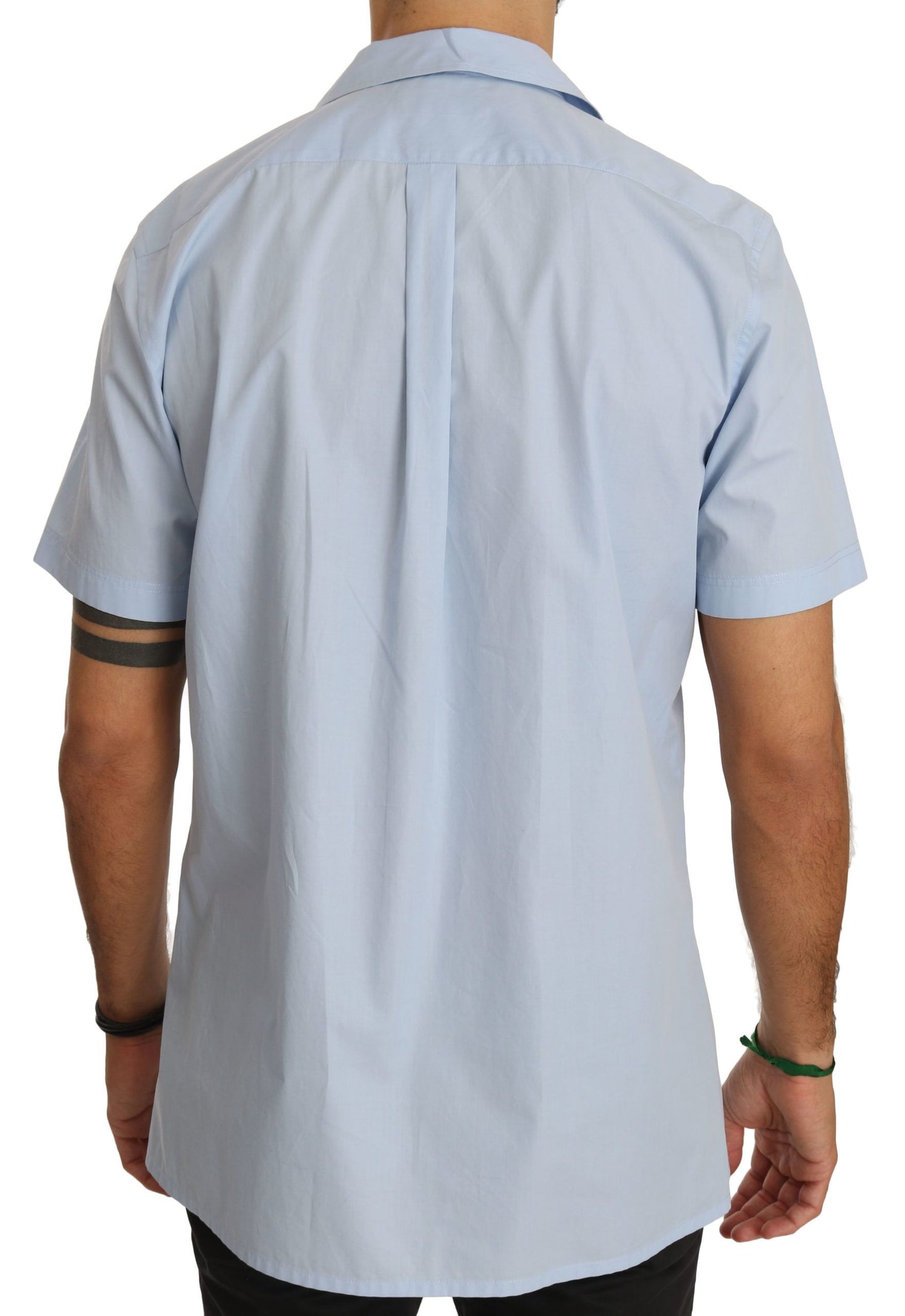 Camisa casual de algodón azul elegante