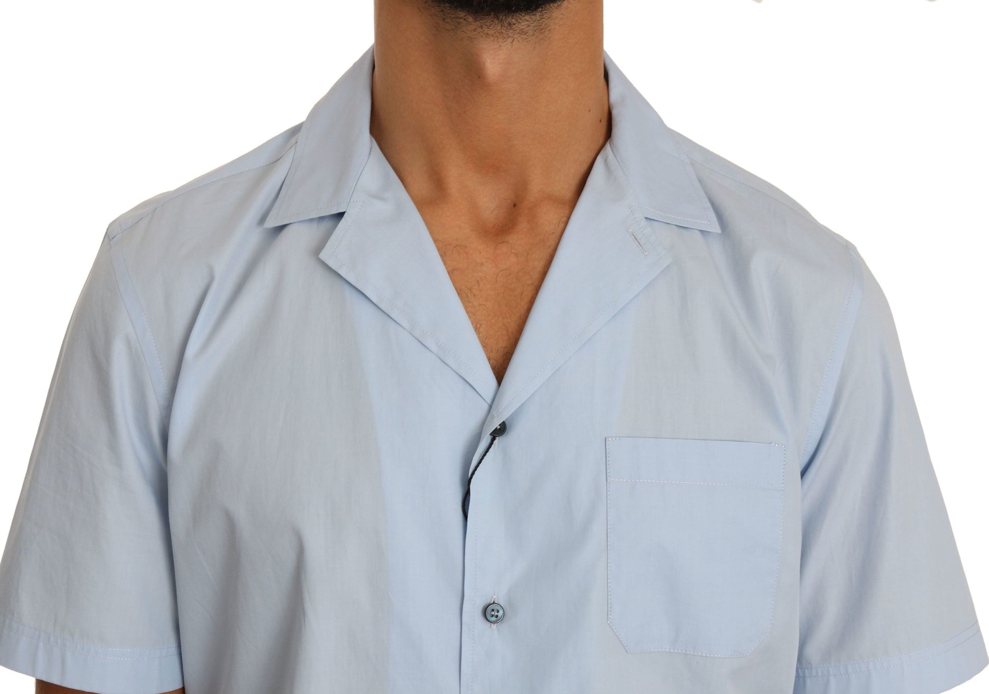 Camisa casual de algodón azul elegante