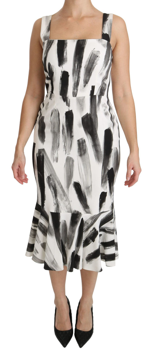 Chique monochrome schede midi-jurk