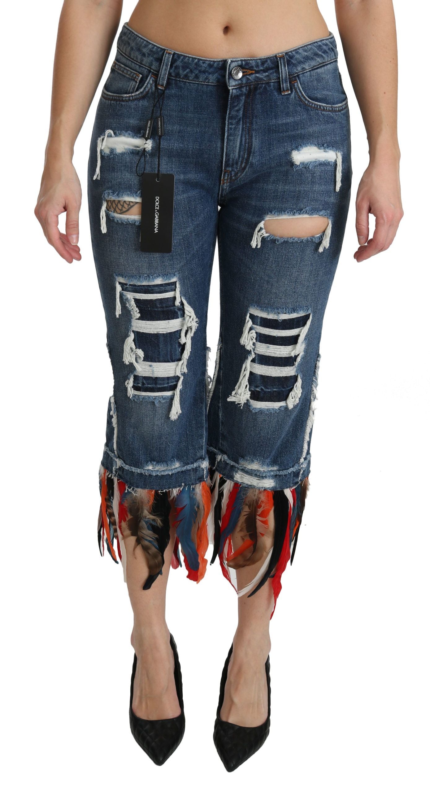 Chique cropped jeans met lage taille