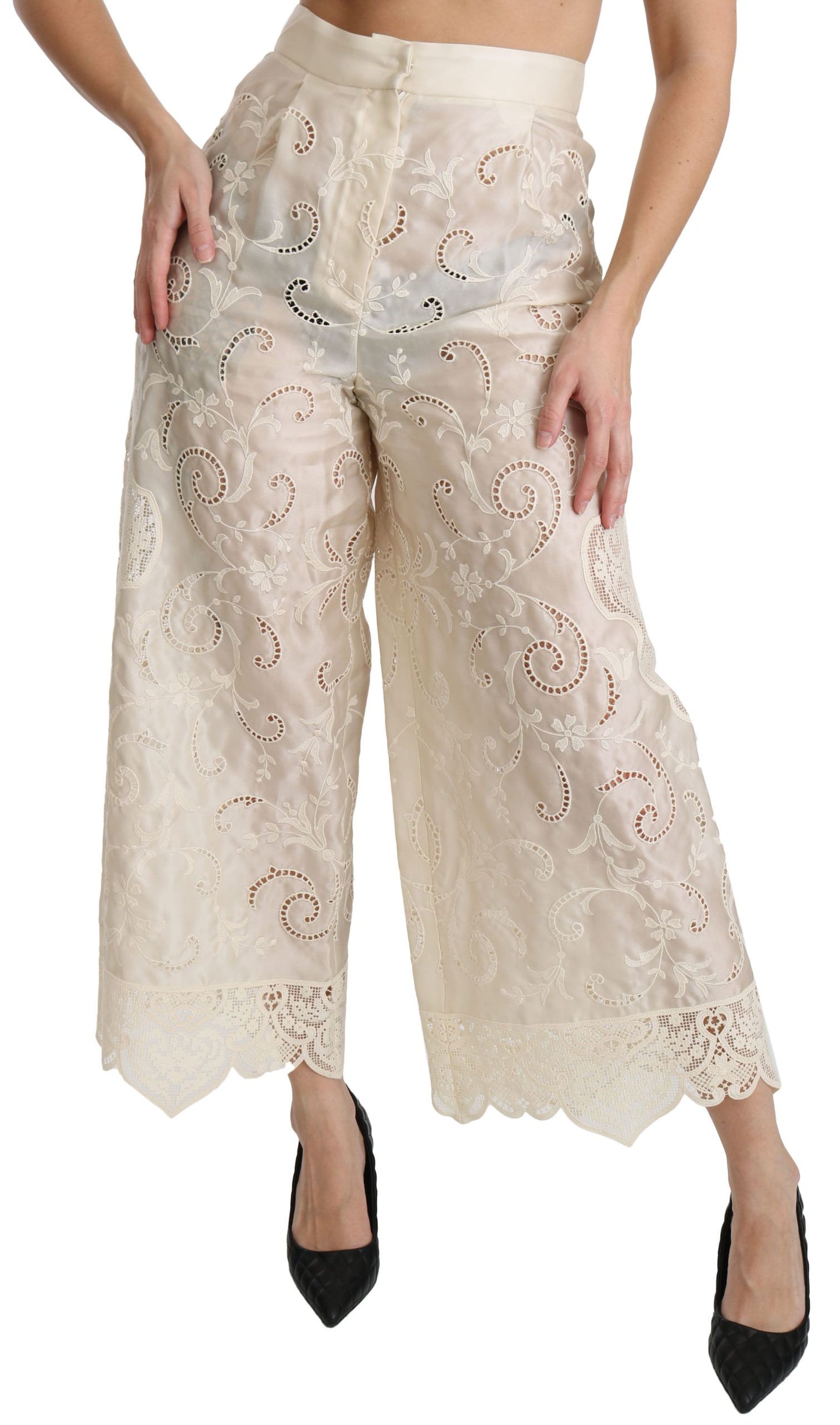 Elegante cropped broek met hoge taille en palazzo