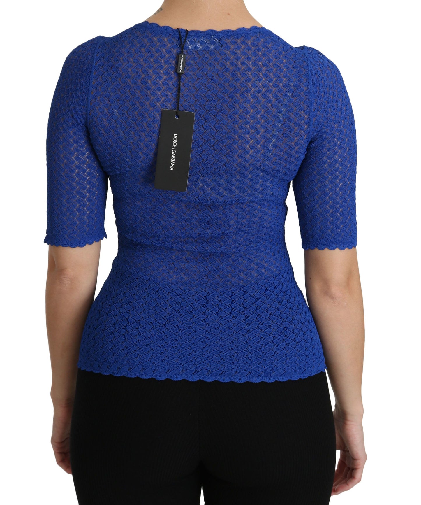 Elegante blusa transparente azul