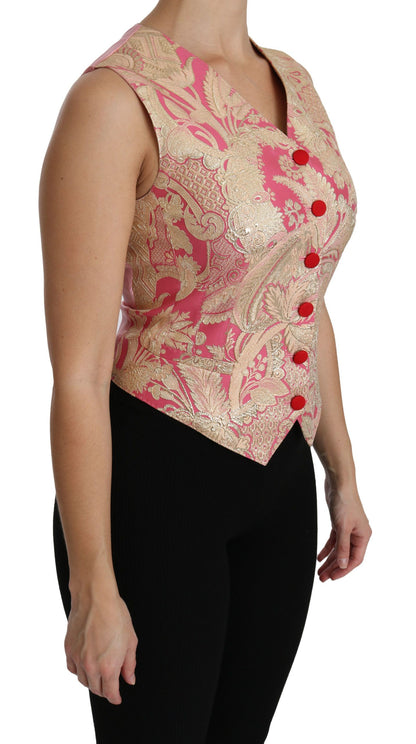 Elegante zijdemix vesttop met V-hals