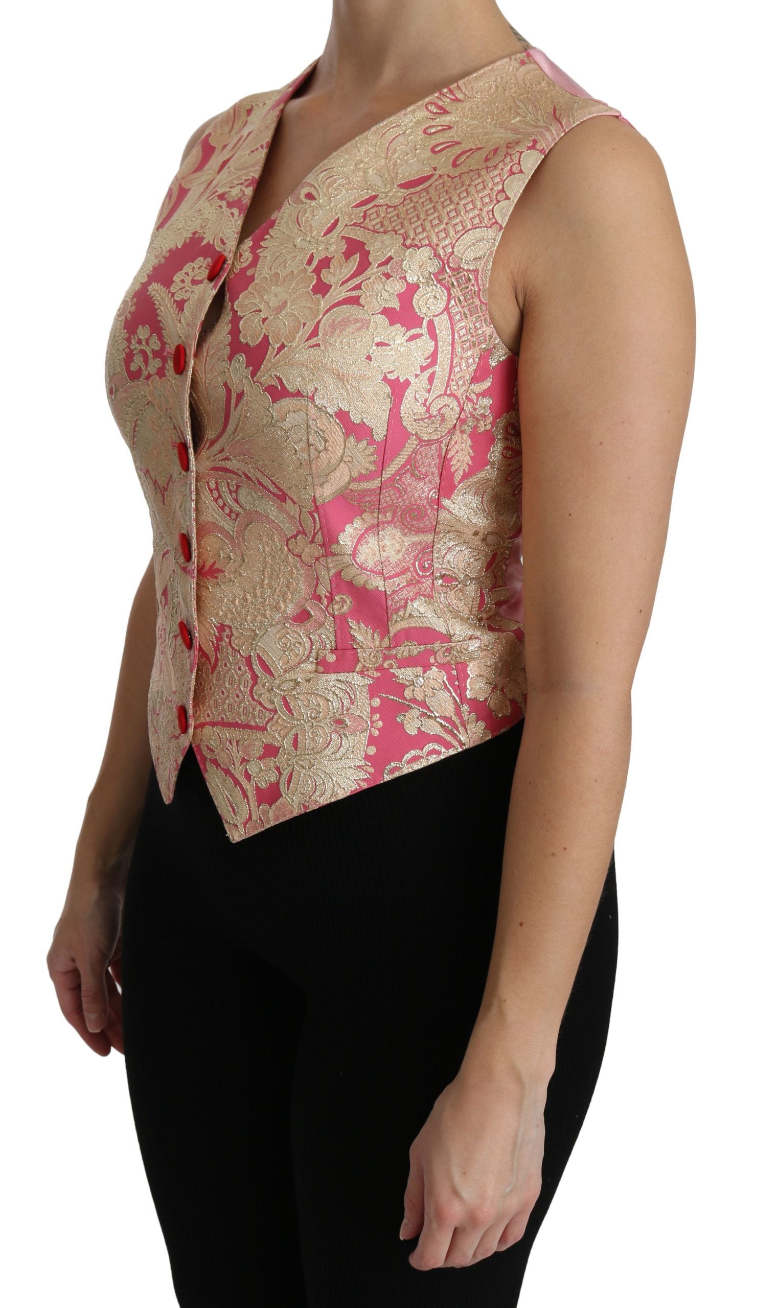 Elegante zijdemix vesttop met V-hals