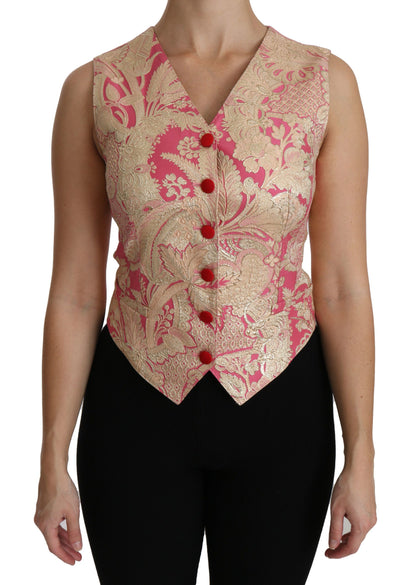 Elegante zijdemix vesttop met V-hals