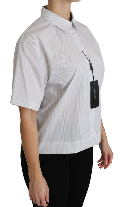 Elegante witte katoenen polotop