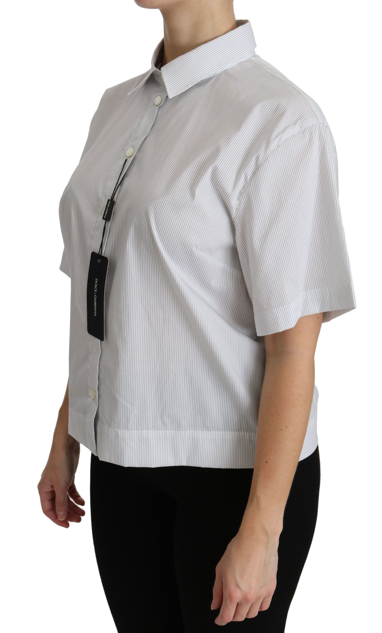 Elegante witte katoenen polotop