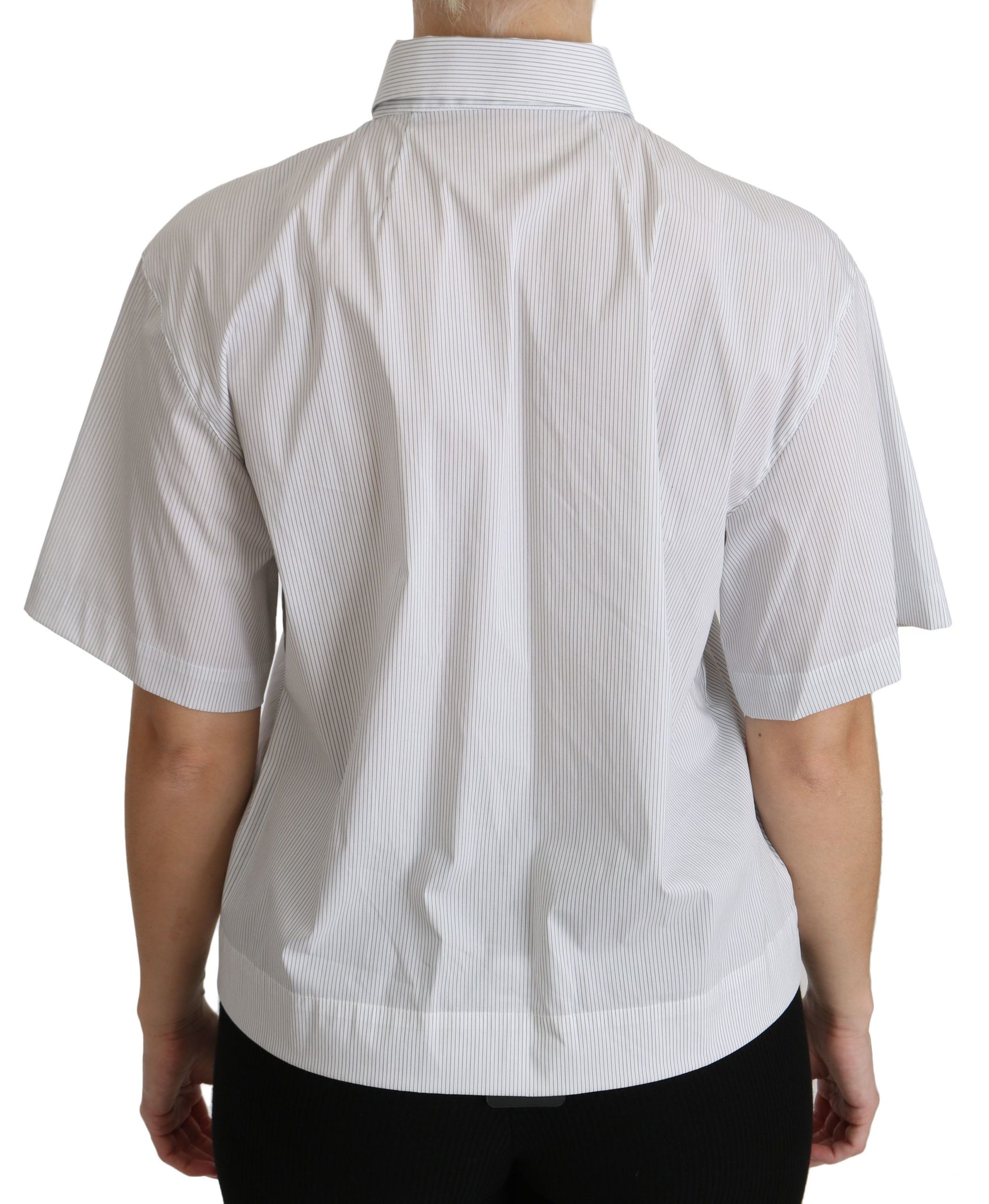 Elegante witte katoenen polotop