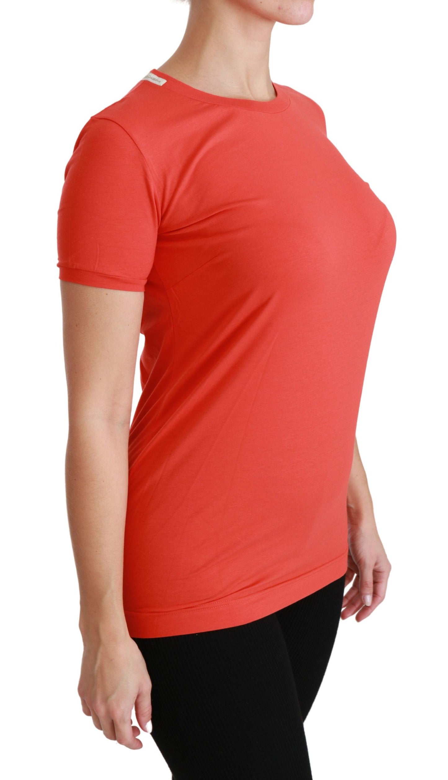 Elegant rood T-shirt met korte mouwen en ronde hals