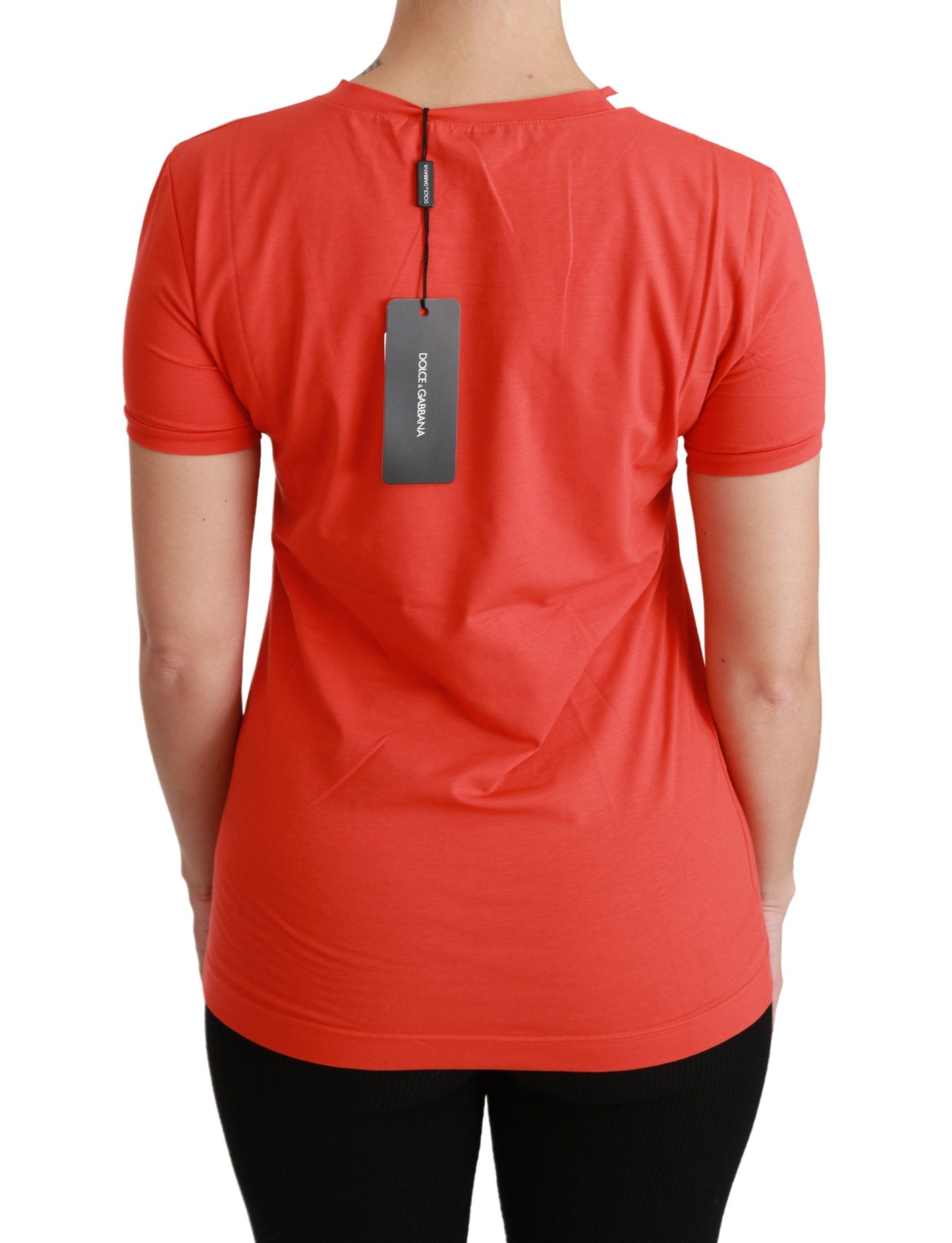 Elegant rood T-shirt met korte mouwen en ronde hals