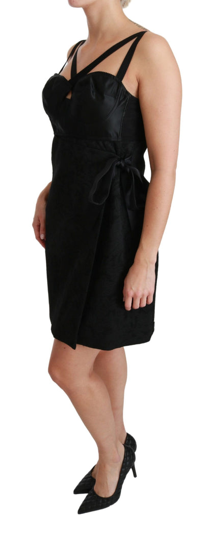 Elegante vestido tubo de jacquard negro