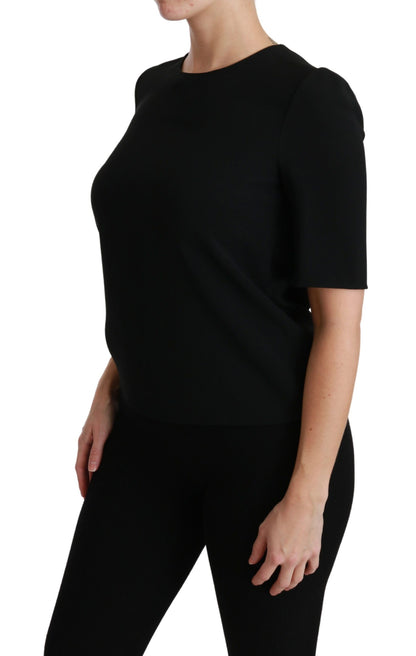 Blusa elástica negra elegante