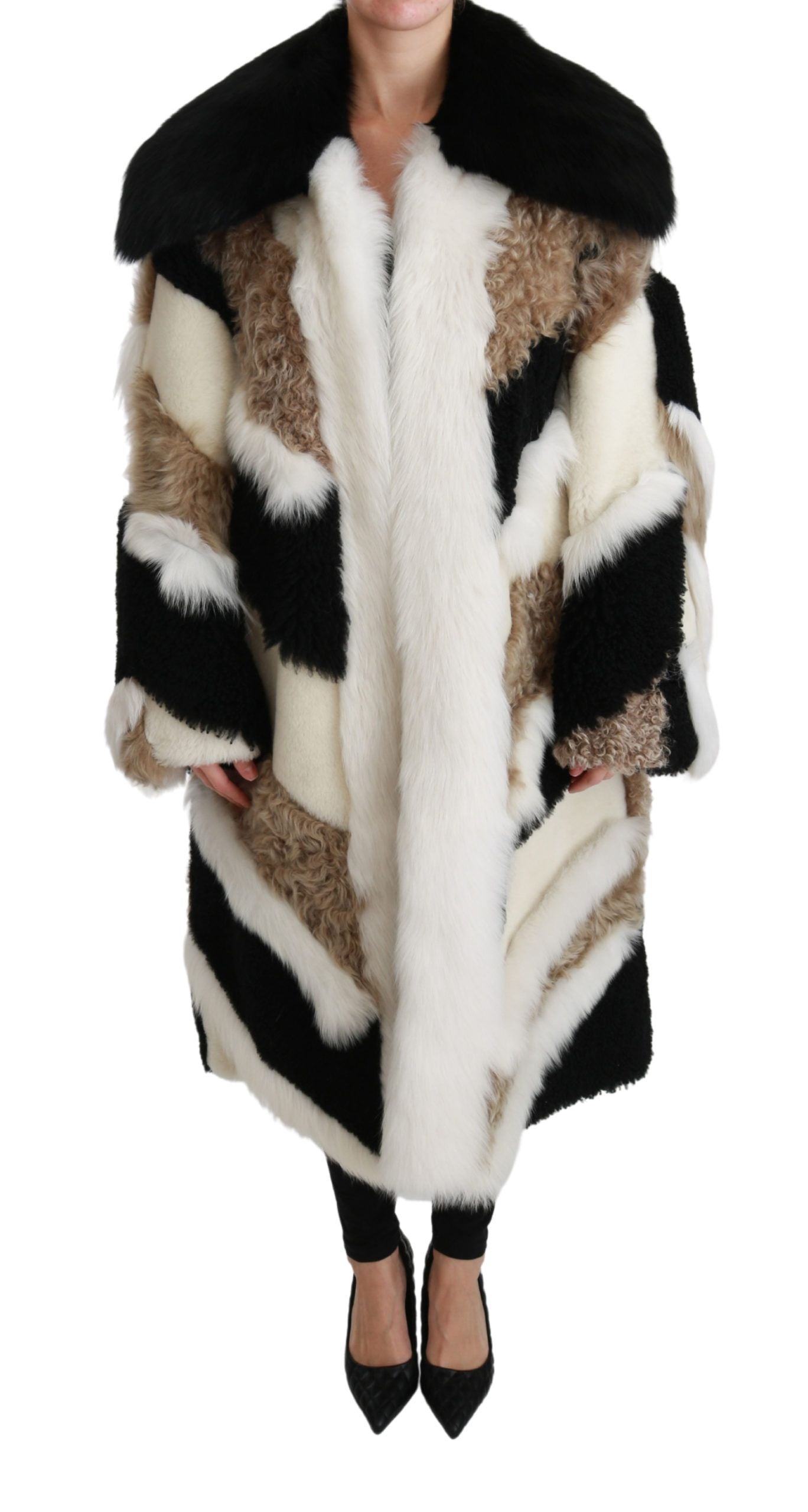 Elegante meerkleurige shearling capejas