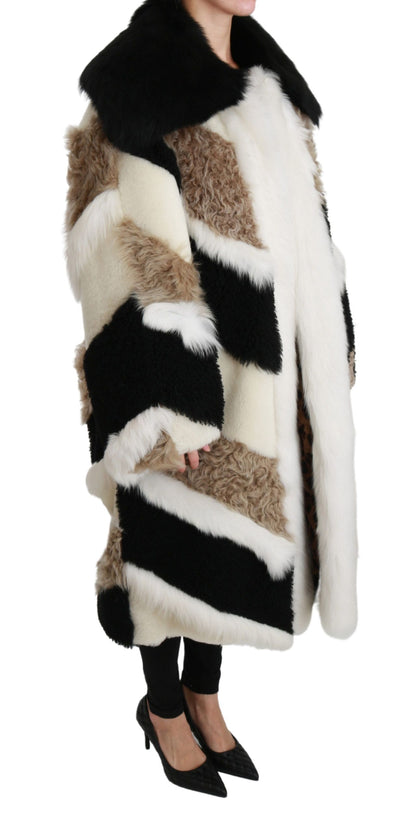 Elegante meerkleurige shearling capejas