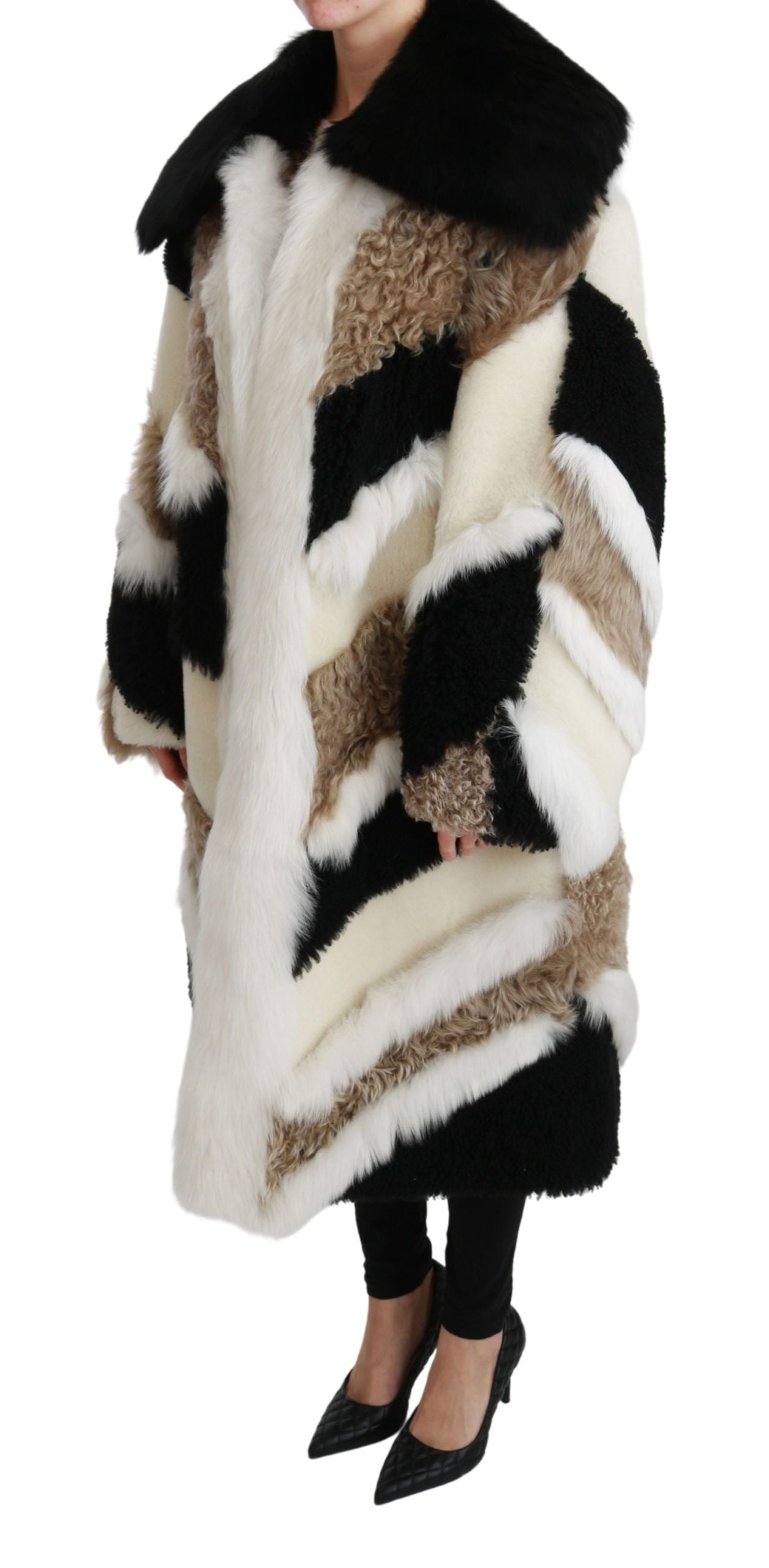 Elegante meerkleurige shearling capejas