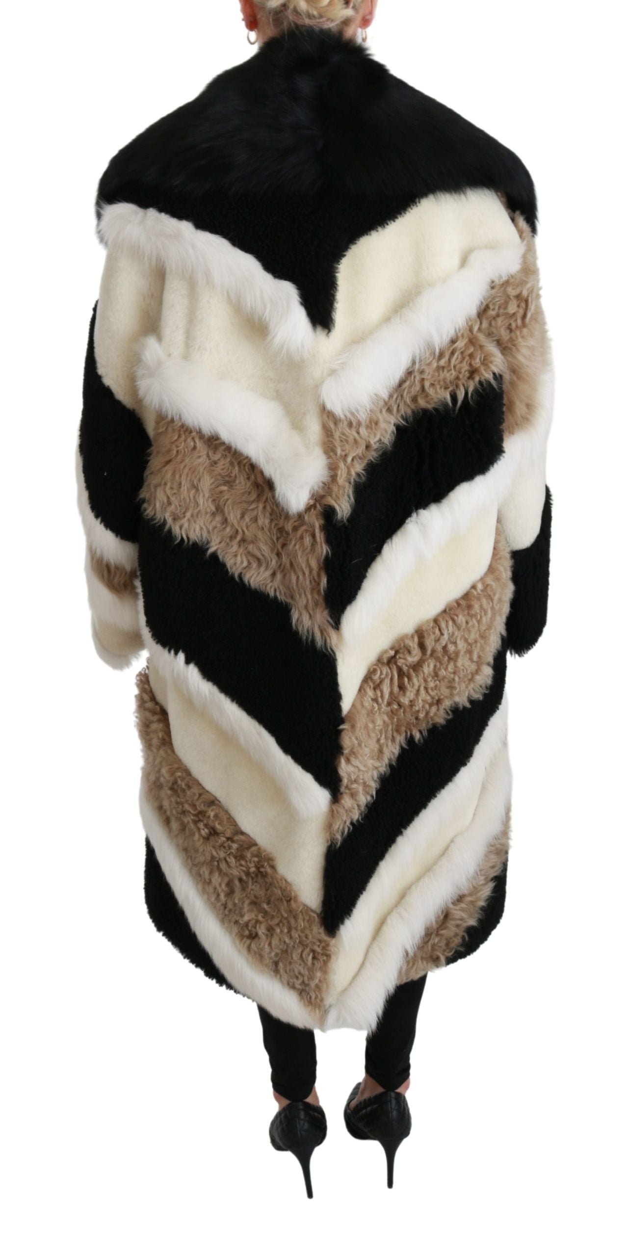 Elegante meerkleurige shearling capejas