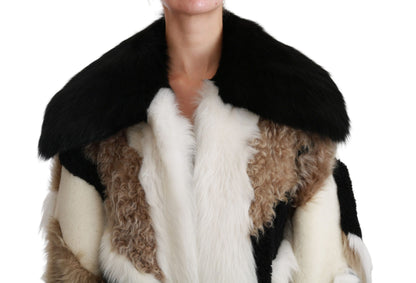 Elegante meerkleurige shearling capejas