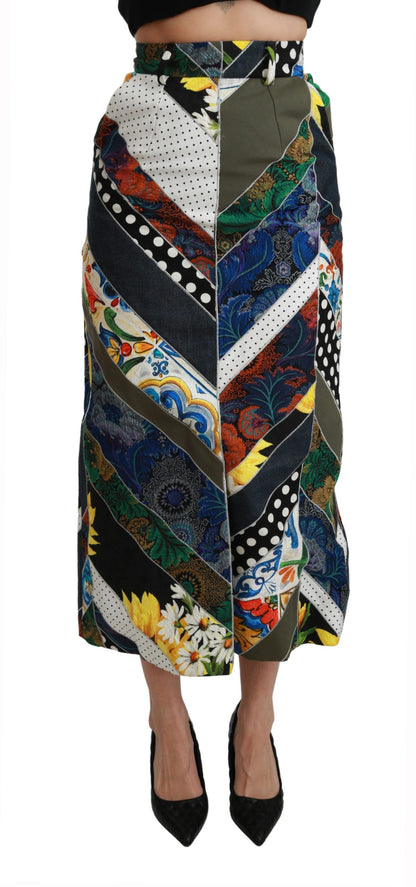 Elegante rok met hoge taille en geometrische print