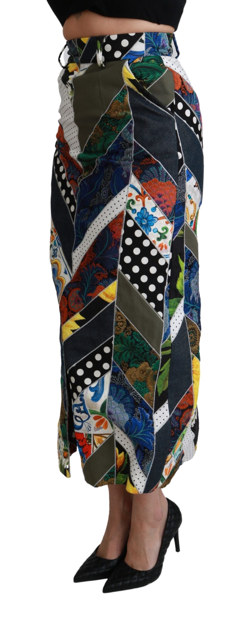 Elegante rok met hoge taille en geometrische print