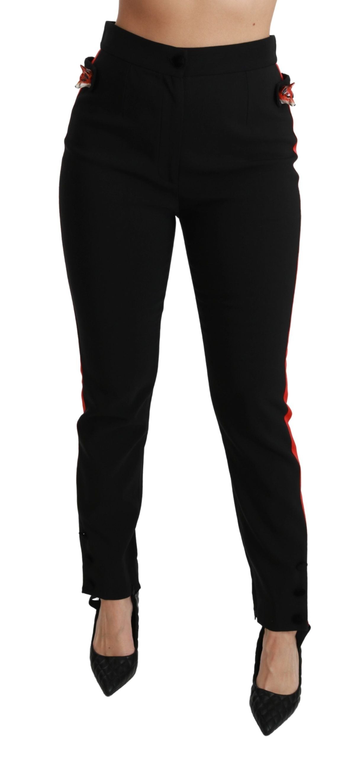 Chique skinny broek met hoge taille in zwart