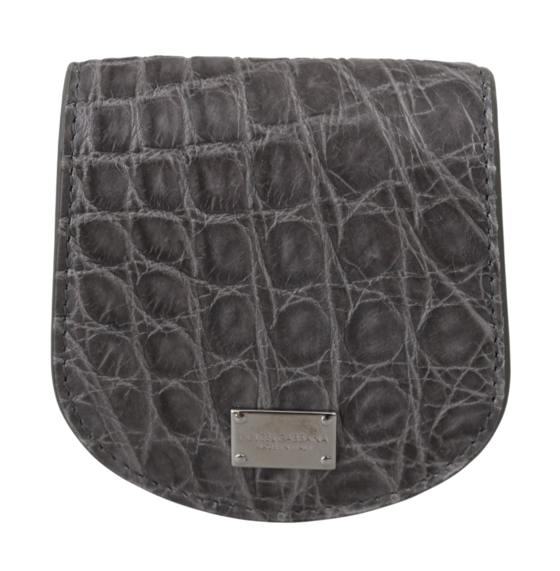 Exotic Gray Leather Condom Case Wallet