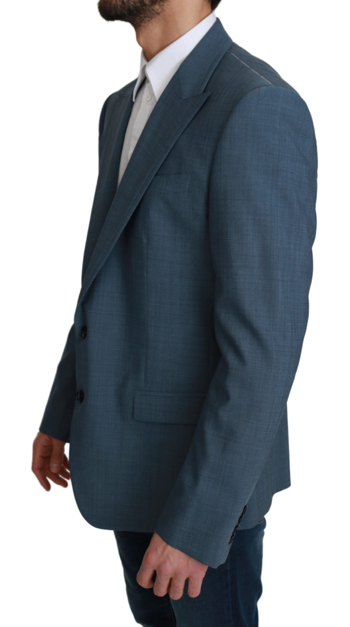 Elegante lichtblauwe slim-fit blazer