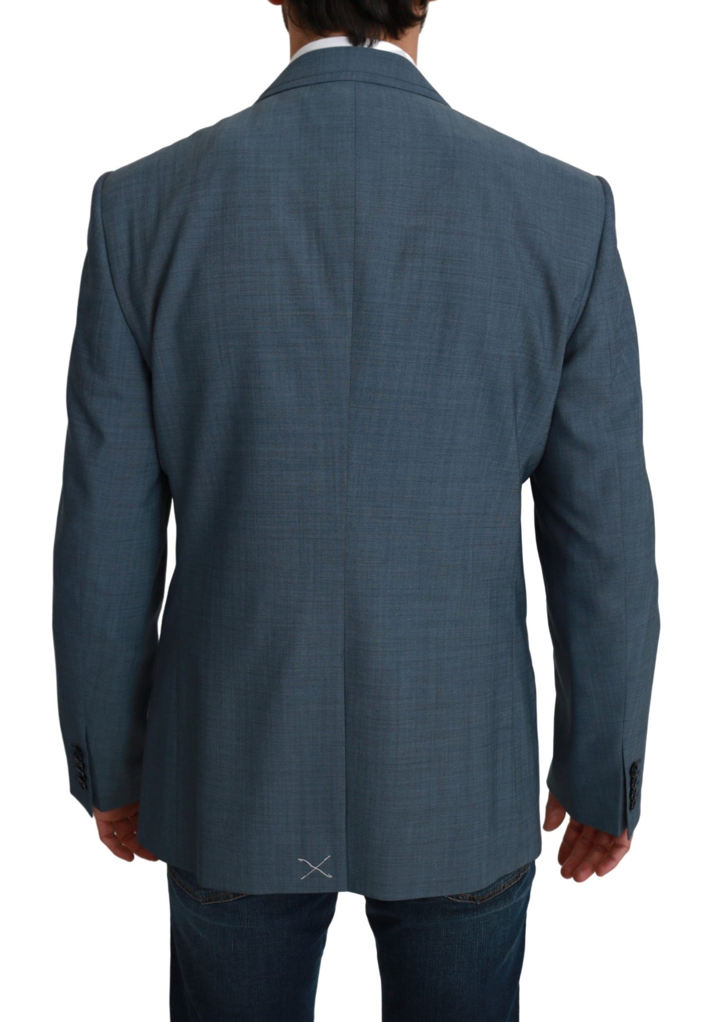 Elegante lichtblauwe slim-fit blazer