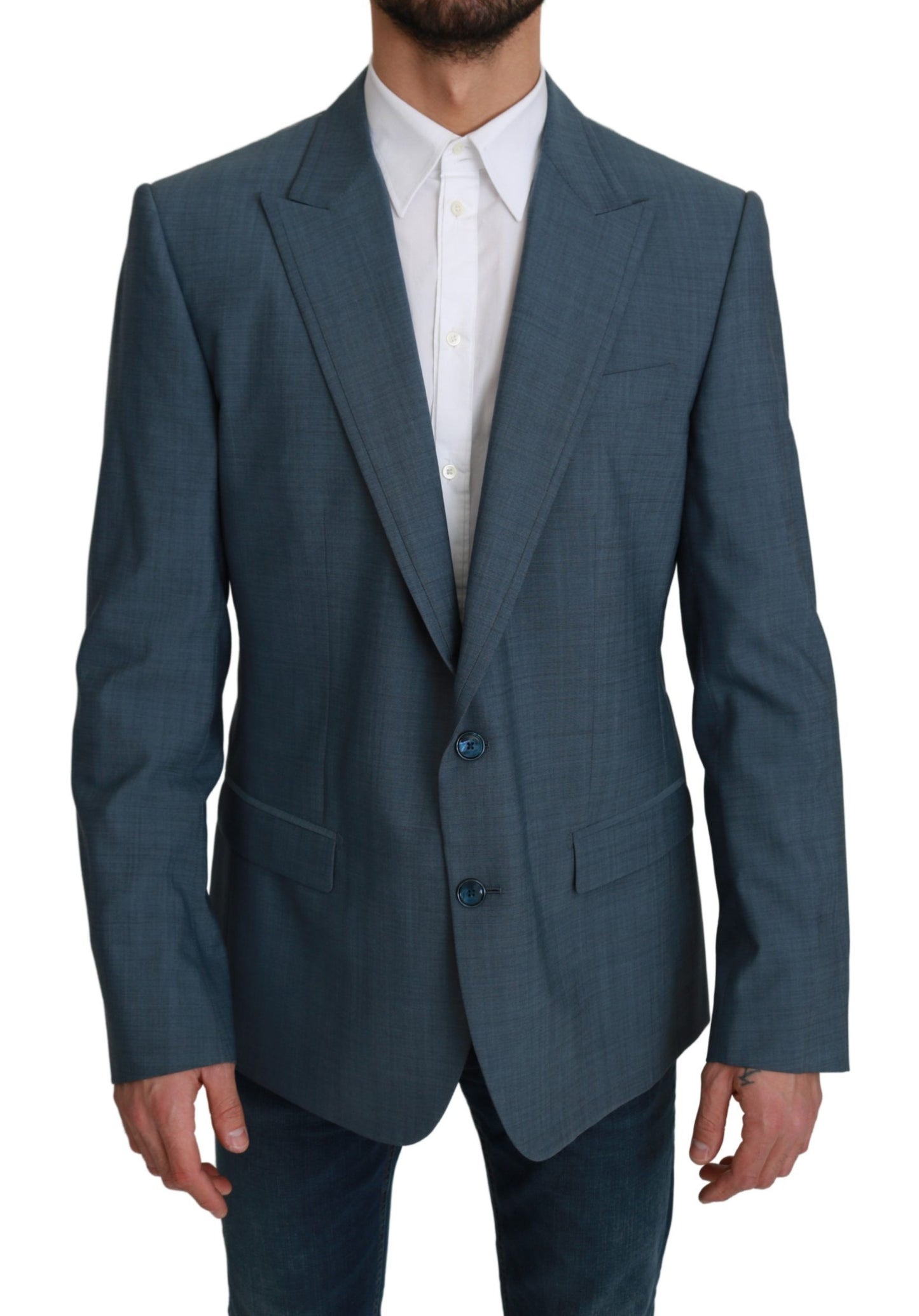 Elegant Light Blue Slim Fit Blazer