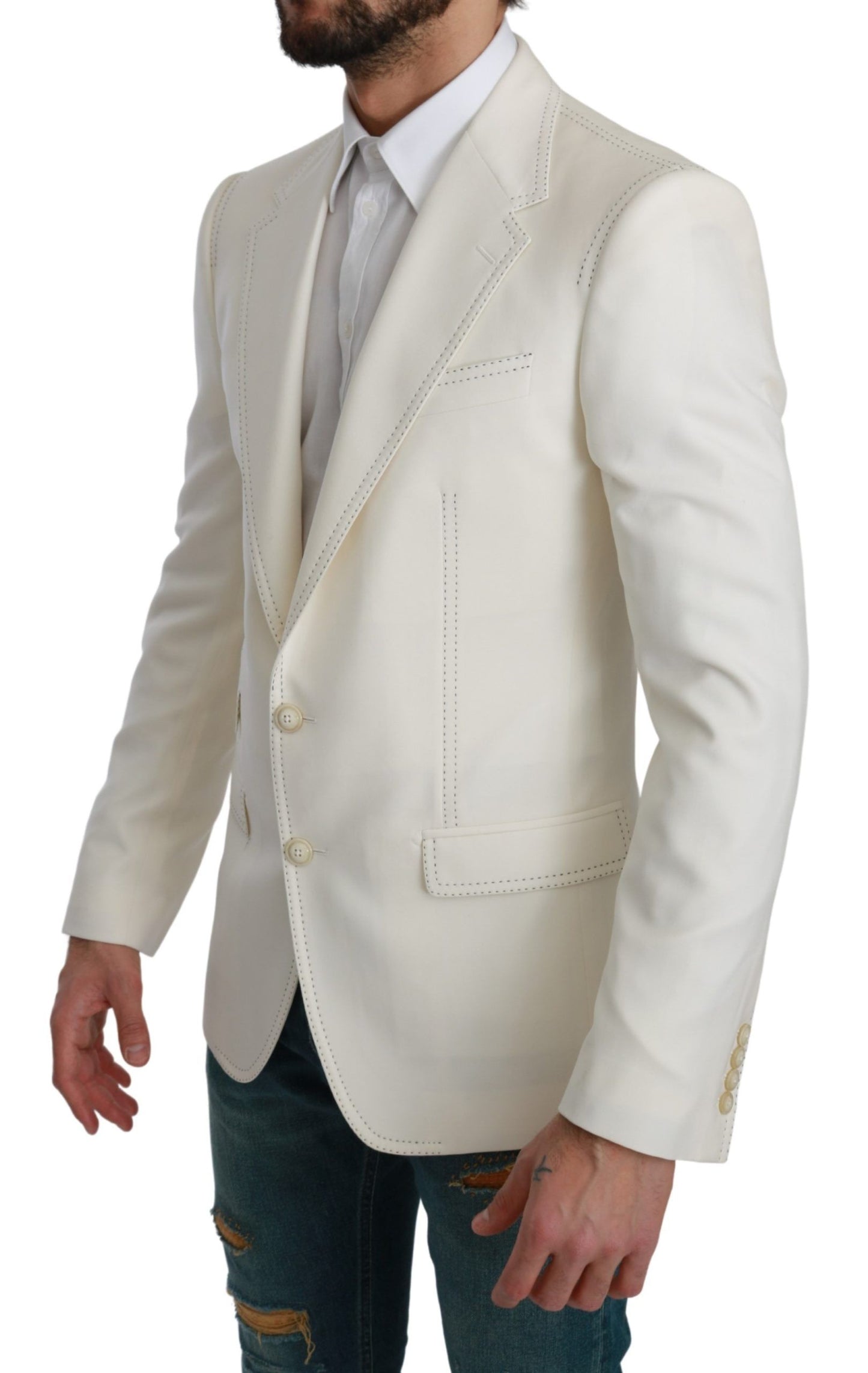 Elegante slim-fit blazer van scheerwol