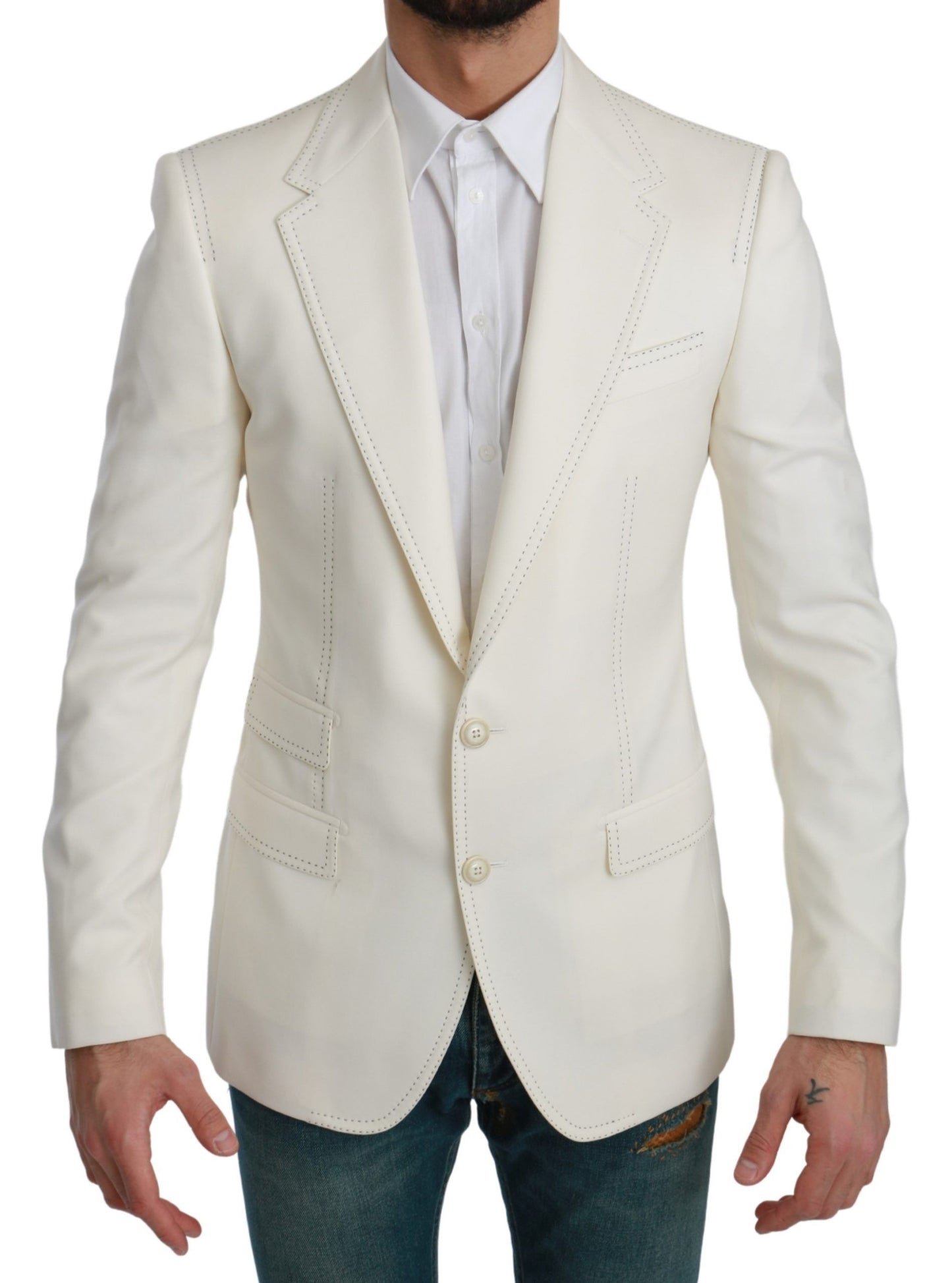 Elegante slim-fit blazer van scheerwol