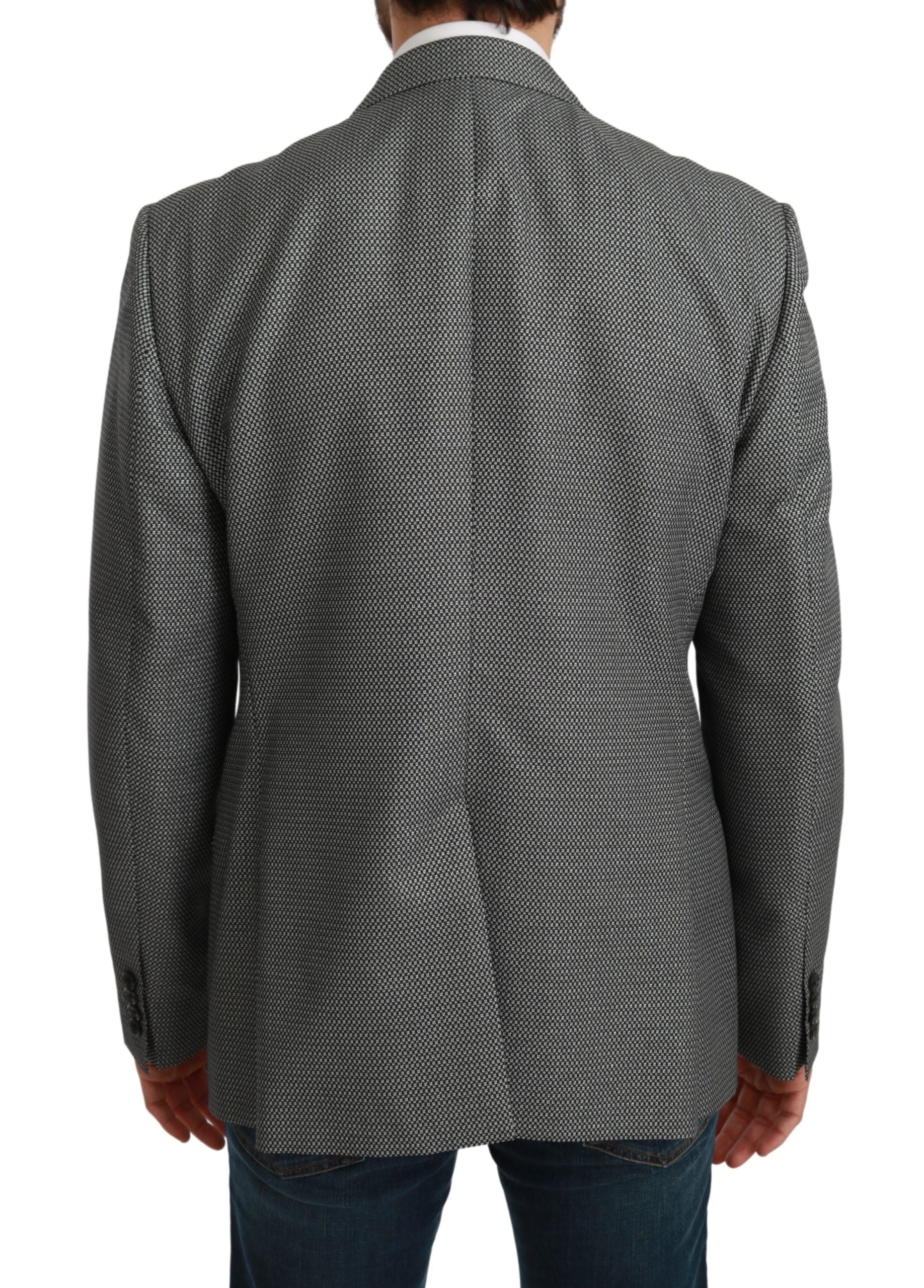 Blazer de corte slim con estampado de fantasía gris elegante