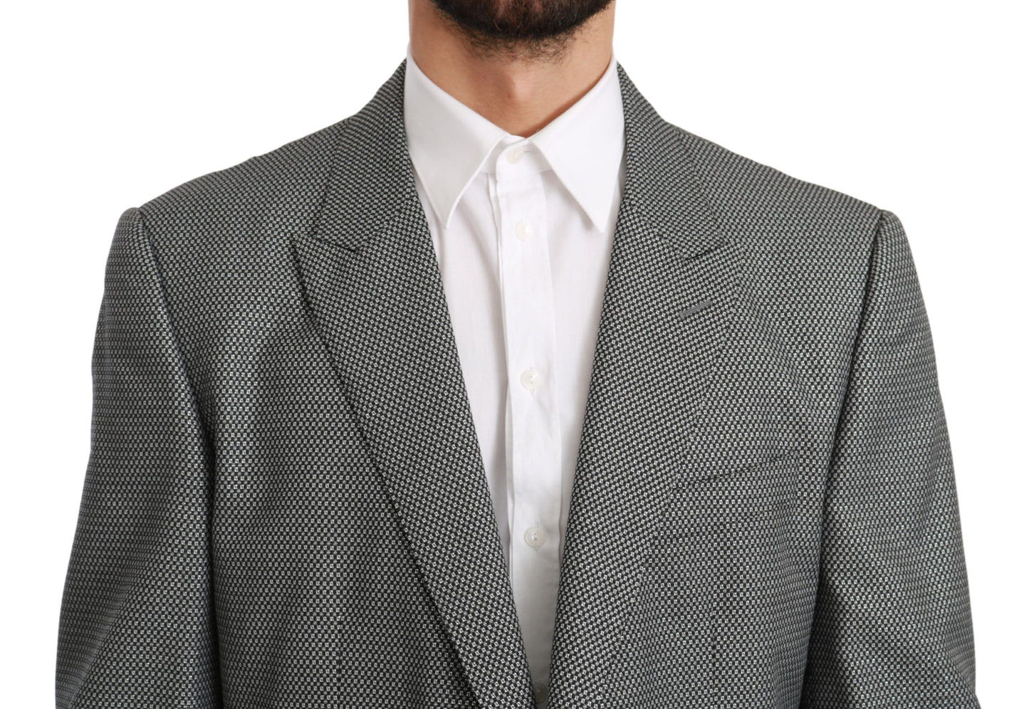 Blazer de corte slim con estampado de fantasía gris elegante