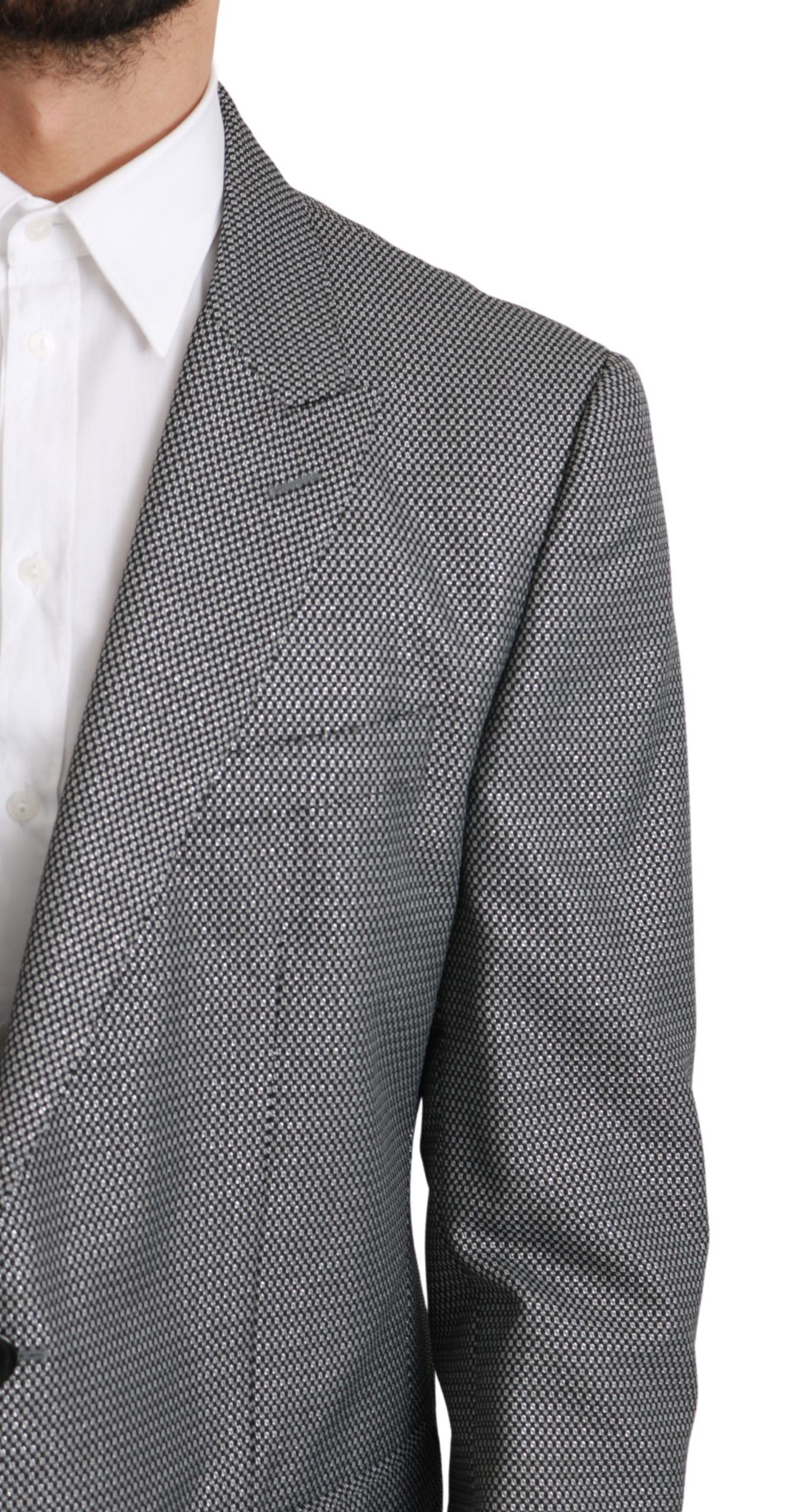 Elegant Gray Fantasy Pattern Slim Fit Blazer