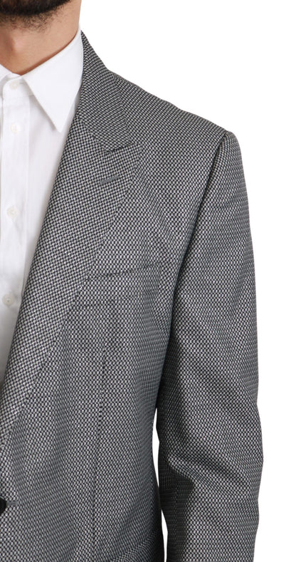 Blazer de corte slim con estampado de fantasía gris elegante