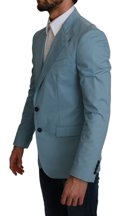 Elegante blazer azul con estampado de fantasía