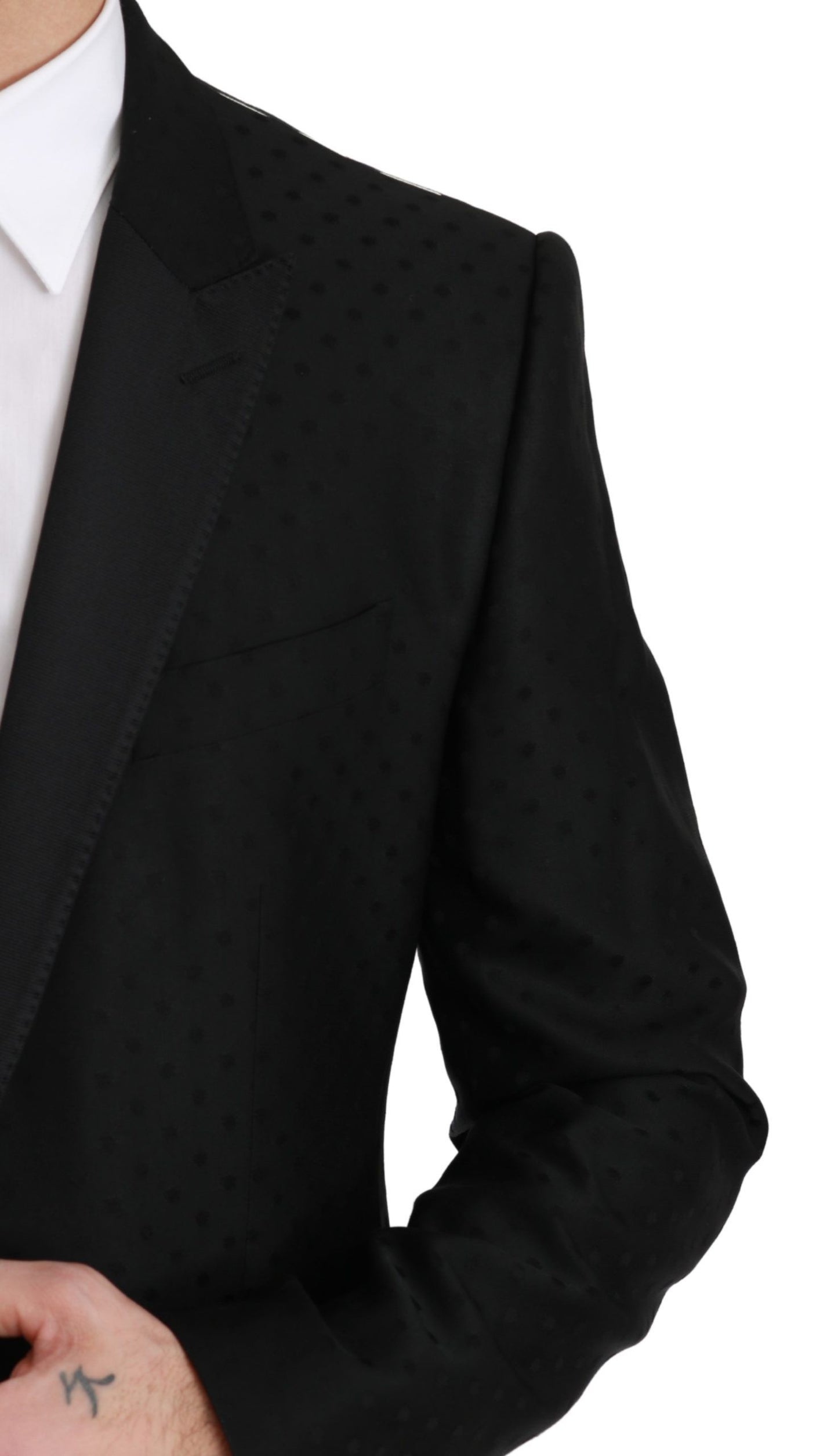 Polka Dotted Slim Fit Martini Jacket