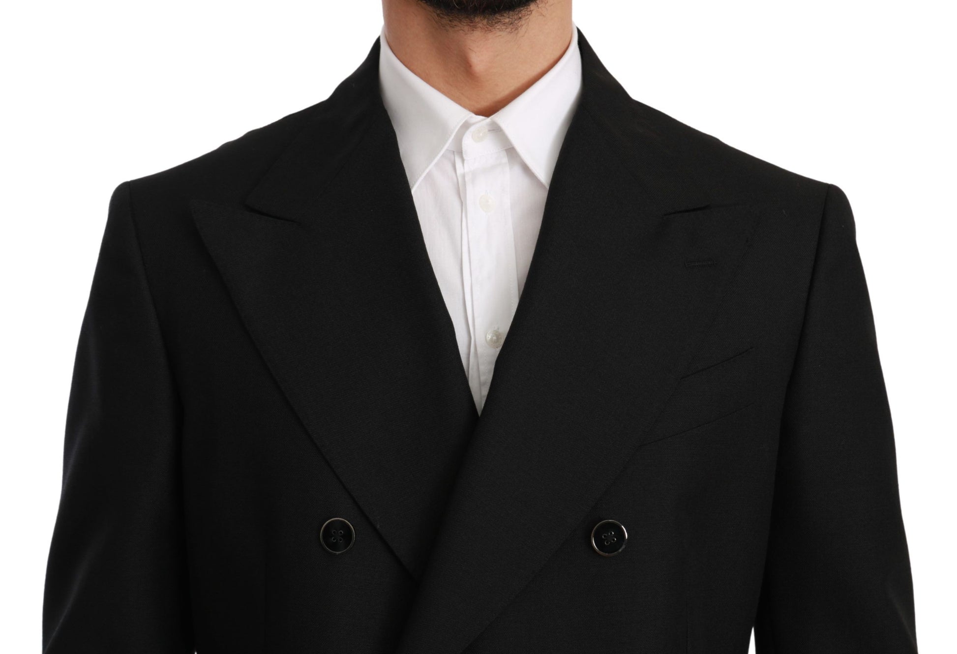 Elegante blazer formal negro de corte slim