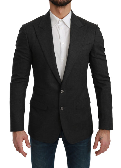 Elegante blazer formal gris de corte slim